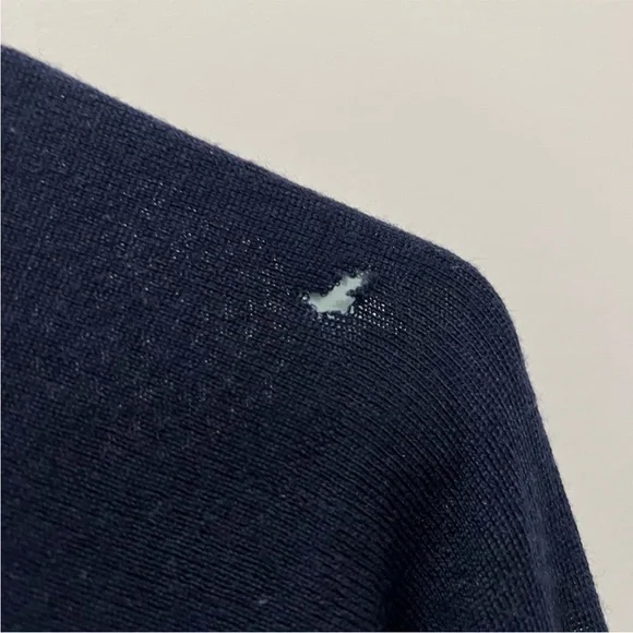 No. 21 Blue Striped Knit Logo Turtleneck Sweater Size Small - Picture 4 of 6